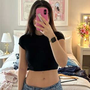 TNA Black Crop Top